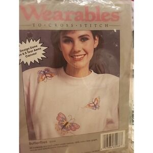 Wearables to Cross Stitch by Golden Bee #60268 Butterflies Vintage New Butterfly